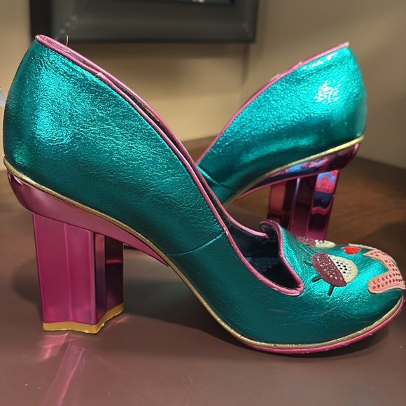 Irregular Choice Size 7.5/38 - Very Funky Teal and Pink 3" Star Shaped Heels - Picture 6 of 16